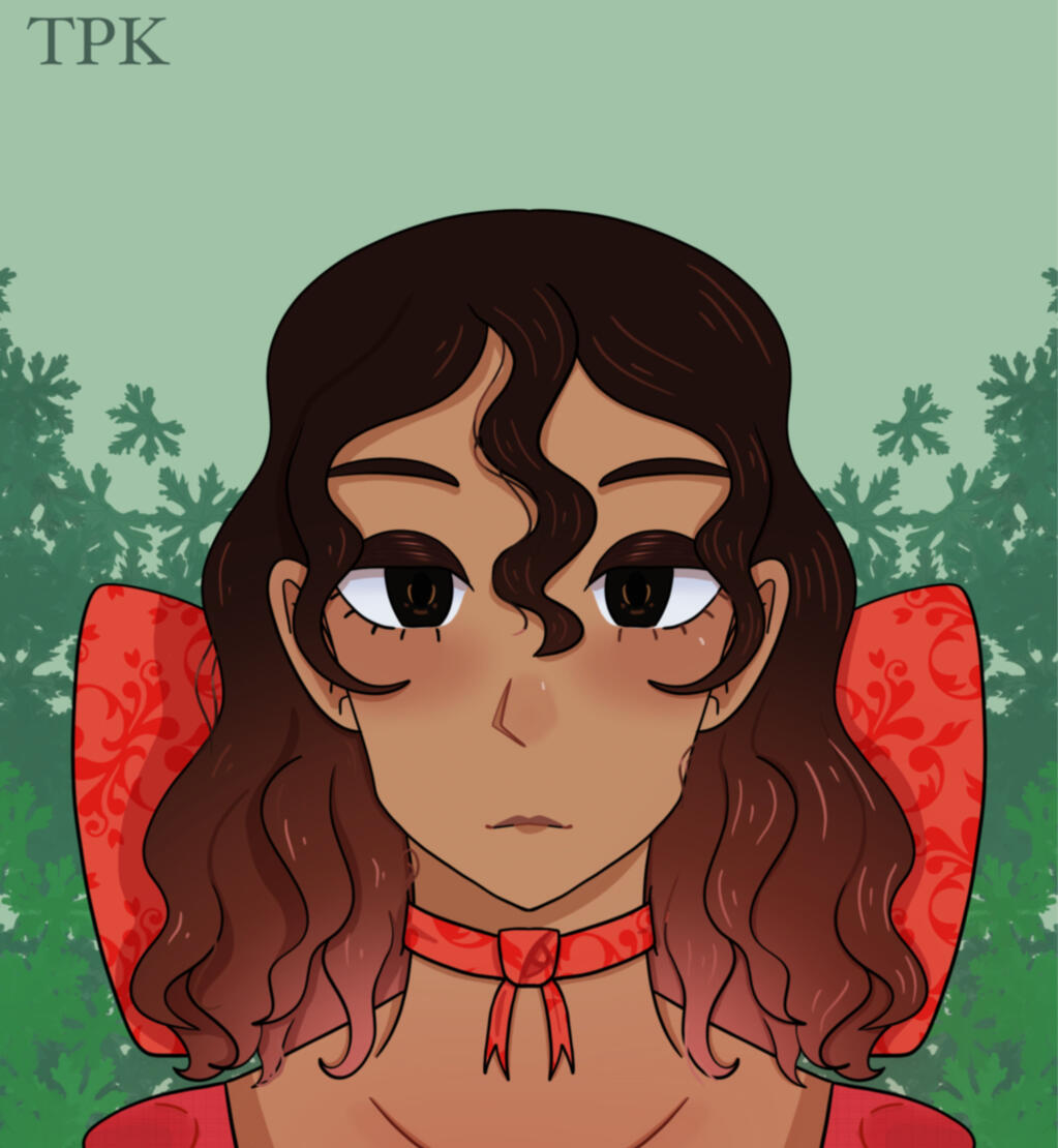 A character in a manhwa style staring blankly